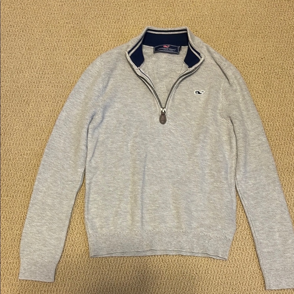 Boys Gray Quarter-Zip Sweater- size 7
